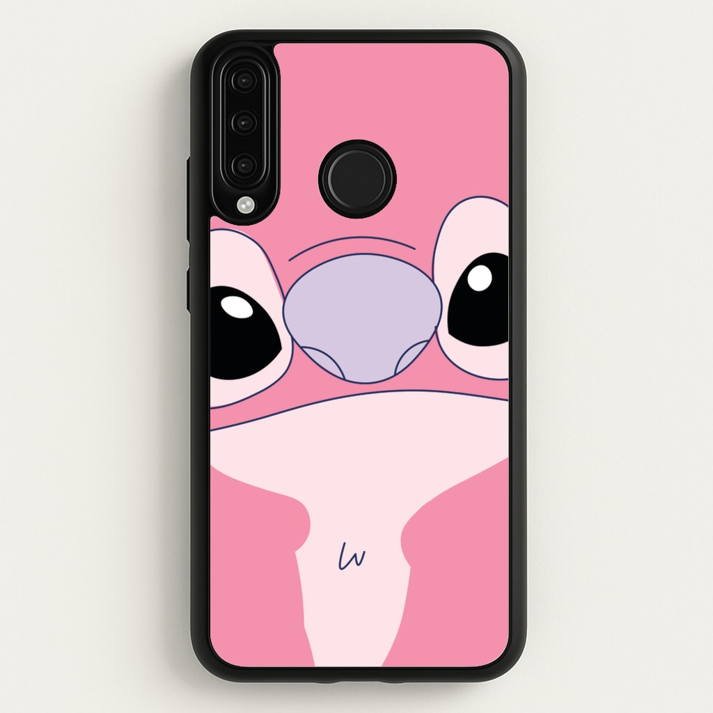 Cute Pink Alien Face - Stitch Phone Case for Huawei P30 Lite