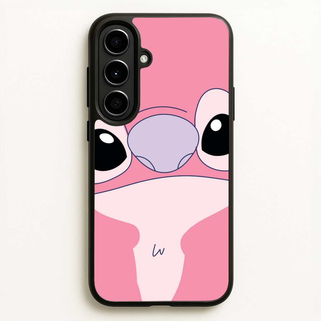 Cute Pink Alien Face - Stitch Phone Case for Galaxy A56