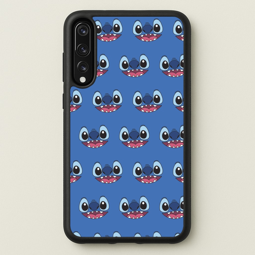 Blue Alien Face Pattern - Stitch Phone Case for Huawei P20 Pro