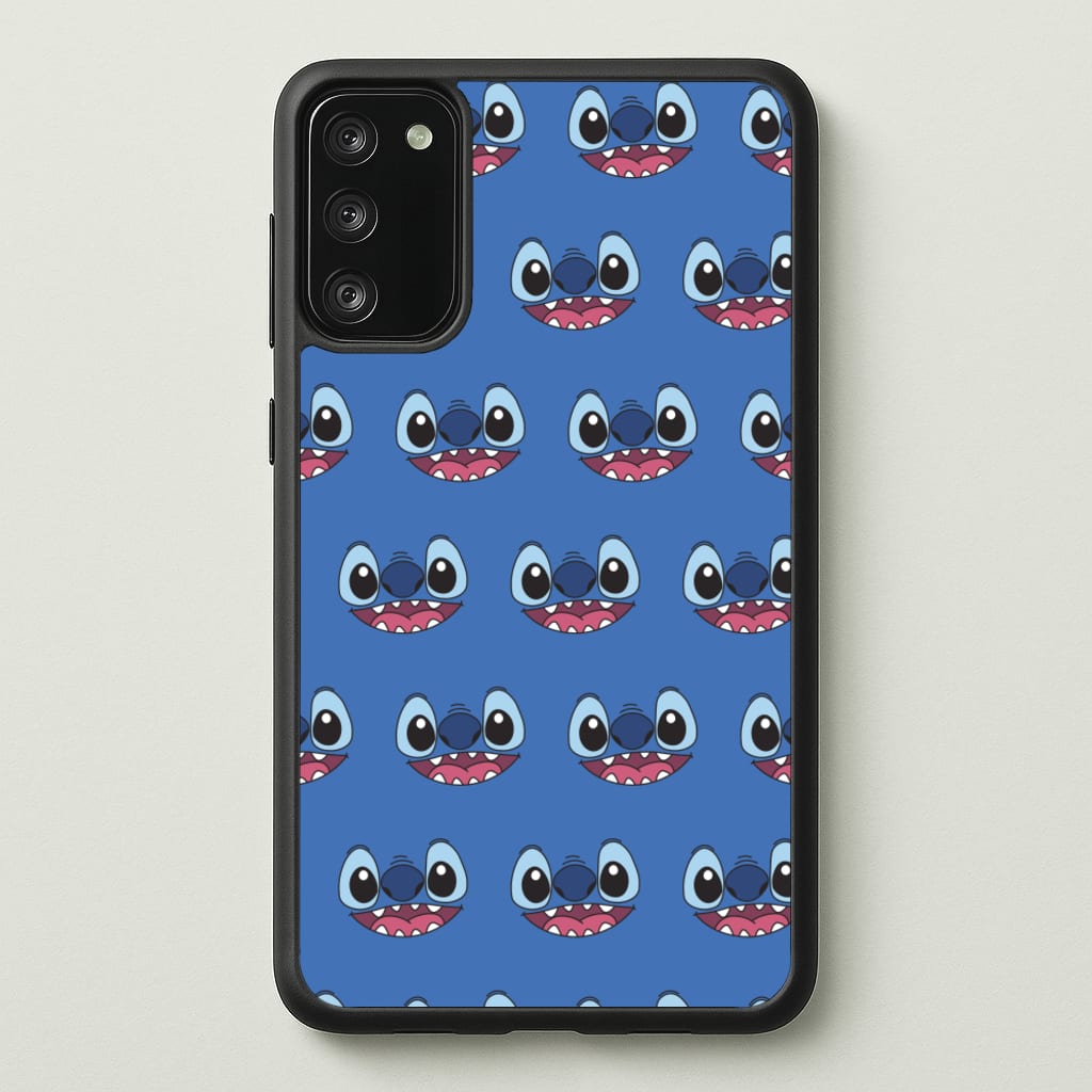 Blue Alien Face Pattern - Stitch Phone Case for Galaxy A41