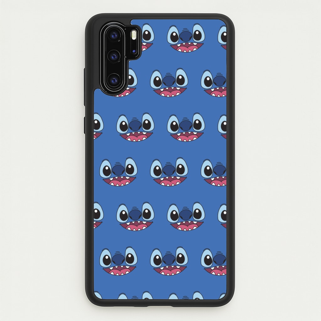 Blue Alien Face Pattern - Stitch Phone Case for Huawei P30 Pro