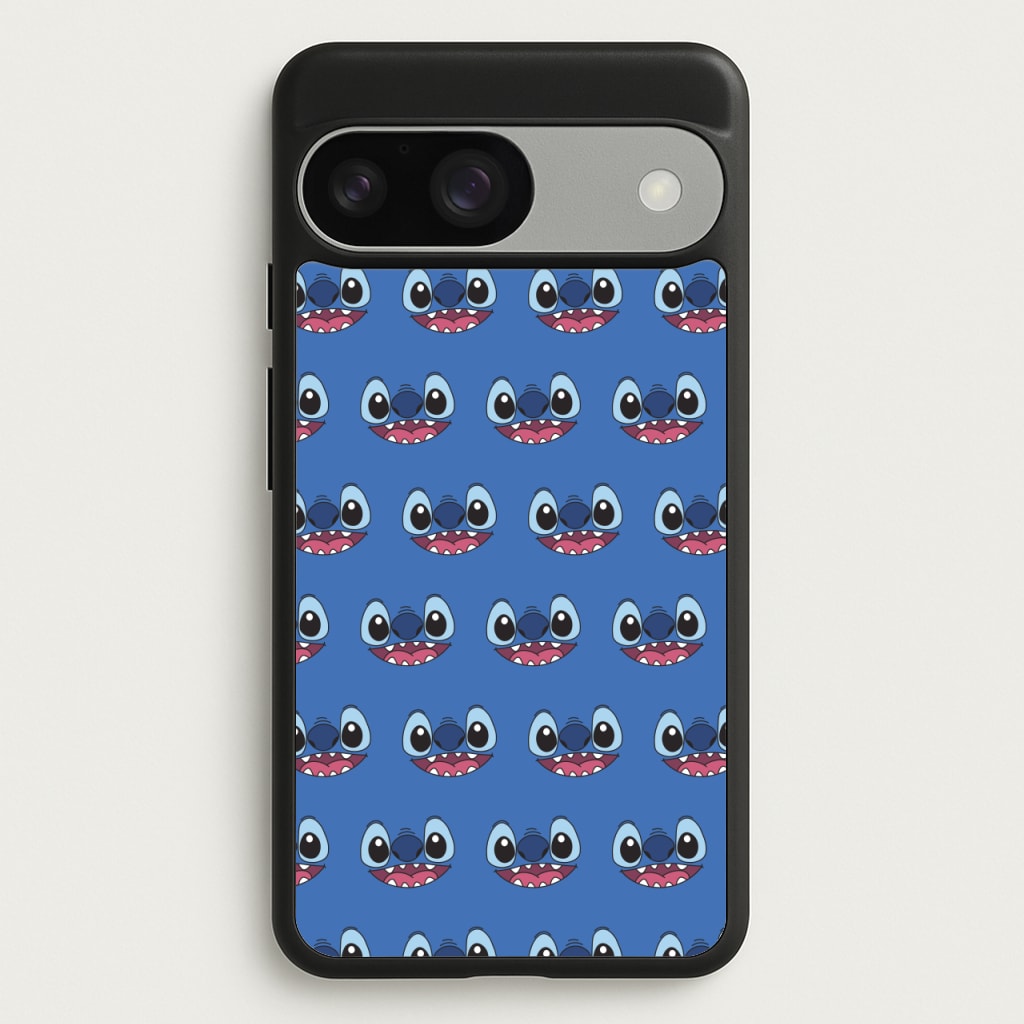 Blue Alien Face Pattern - Stitch Phone Case for Google Pixel 9 / 9 Pro