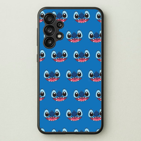 Blue Alien Face Pattern - Stitch Phone Case for Galaxy A13