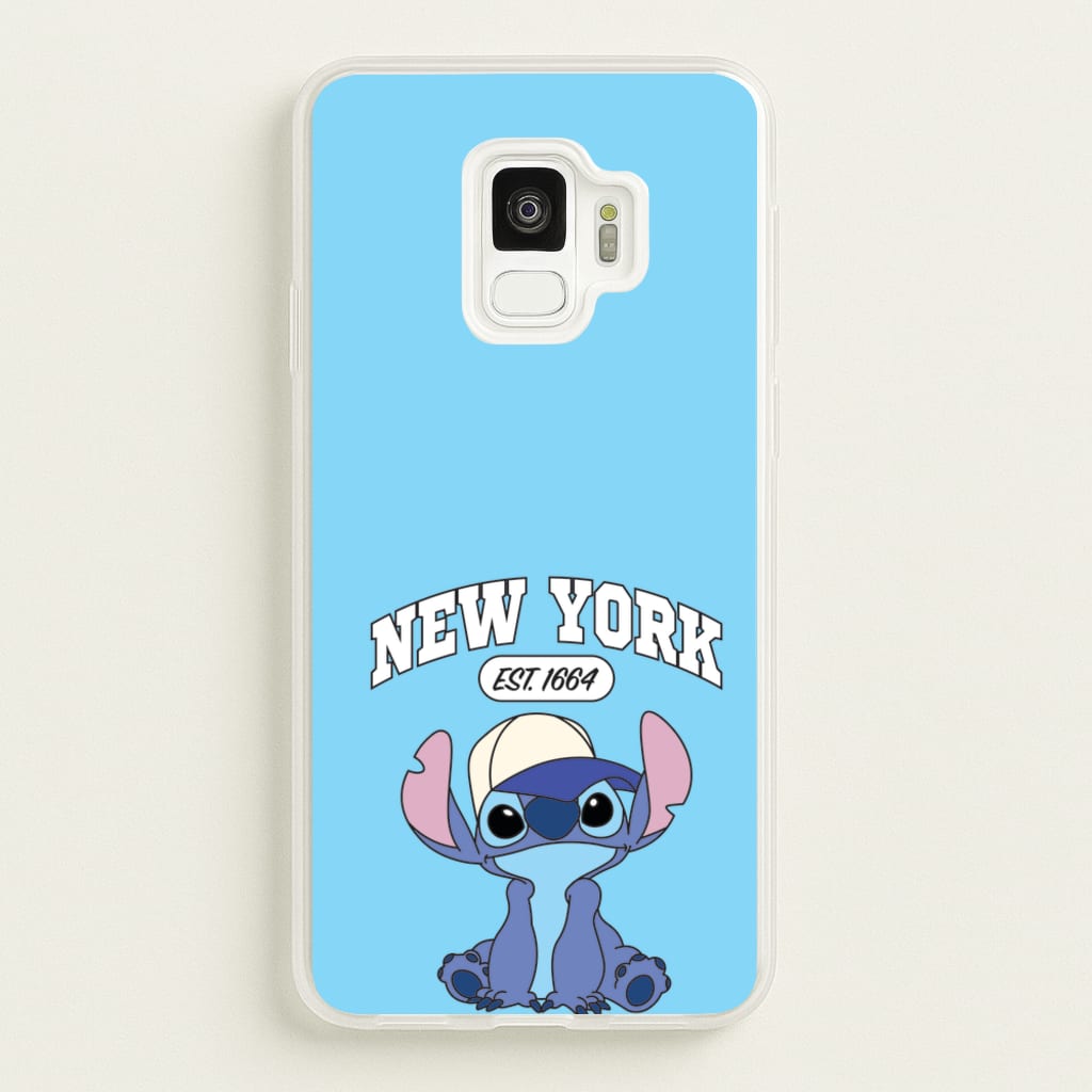 New York Blue Alien - Stitch Phone Case for Galaxy S9
