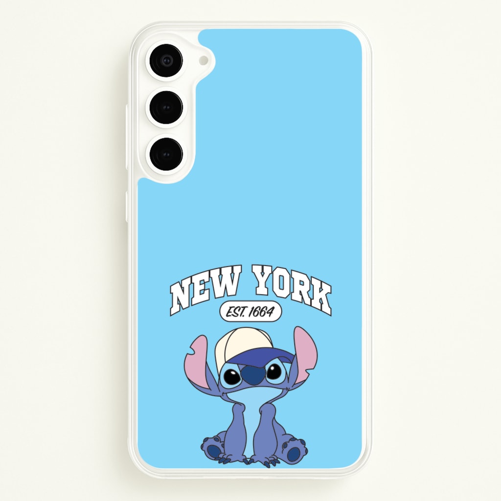 New York Blue Alien - Stitch Phone Case for Galaxy S23 Plus