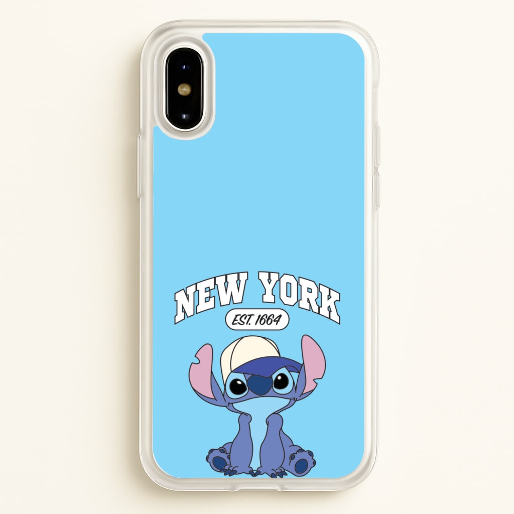 New York Blue Alien - Stitch Phone Case for iPhone X / XS