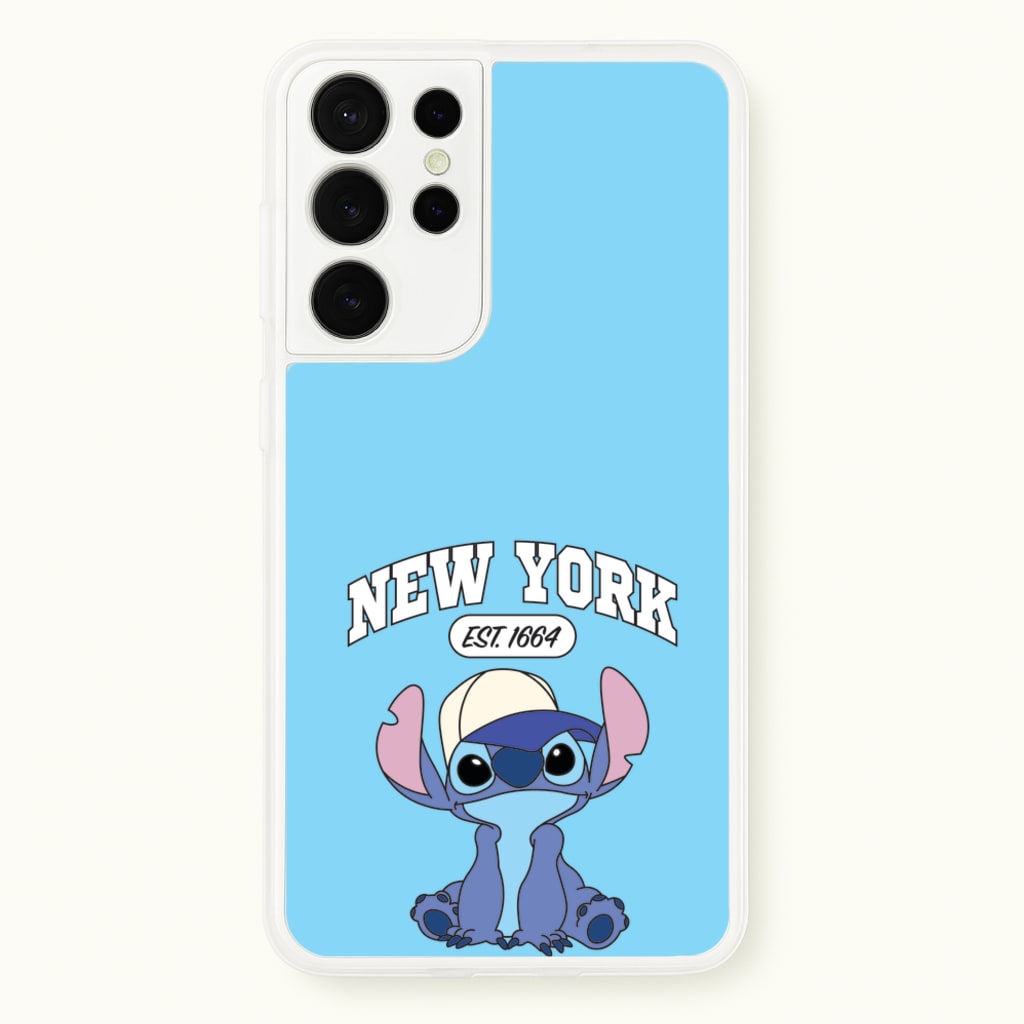 New York Blue Alien - Stitch Phone Case for Galaxy S21 Ultra