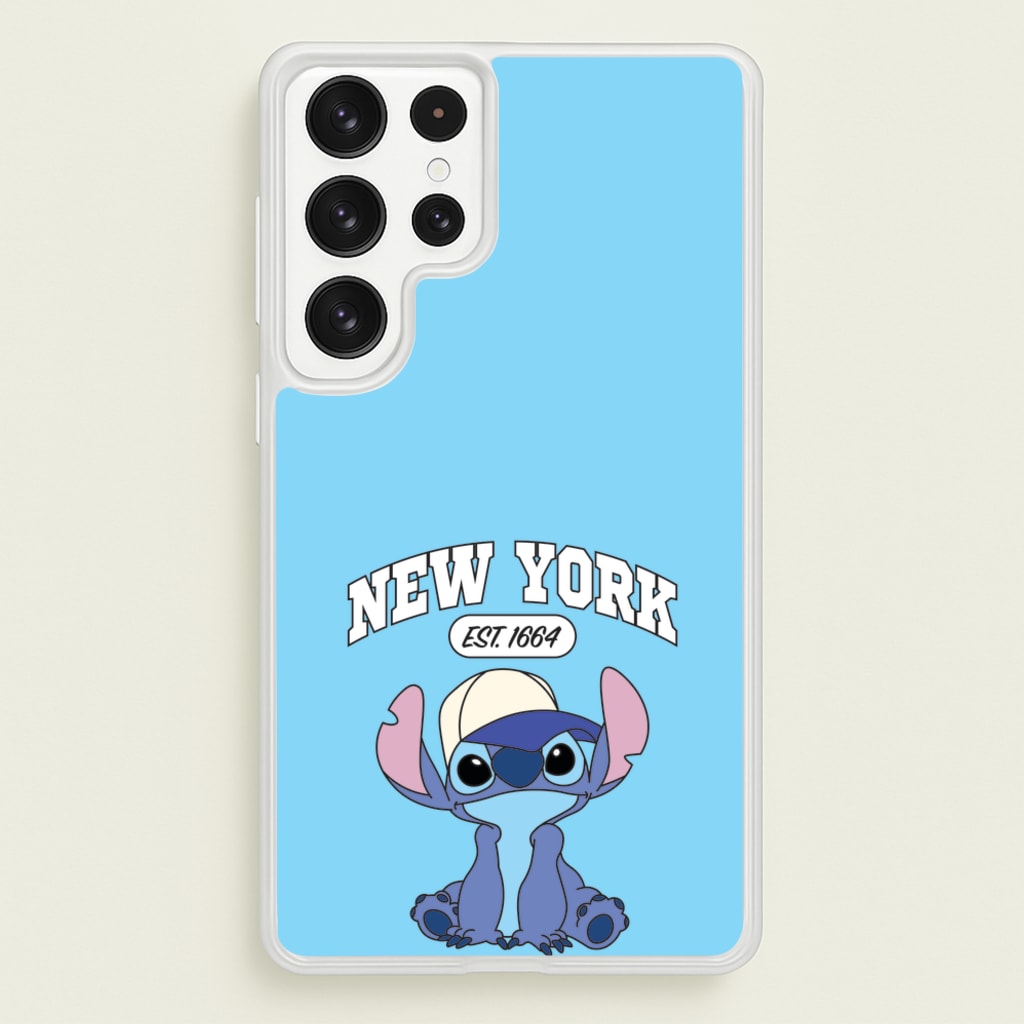 New York Blue Alien - Stitch Phone Case for Galaxy S22 Ultra