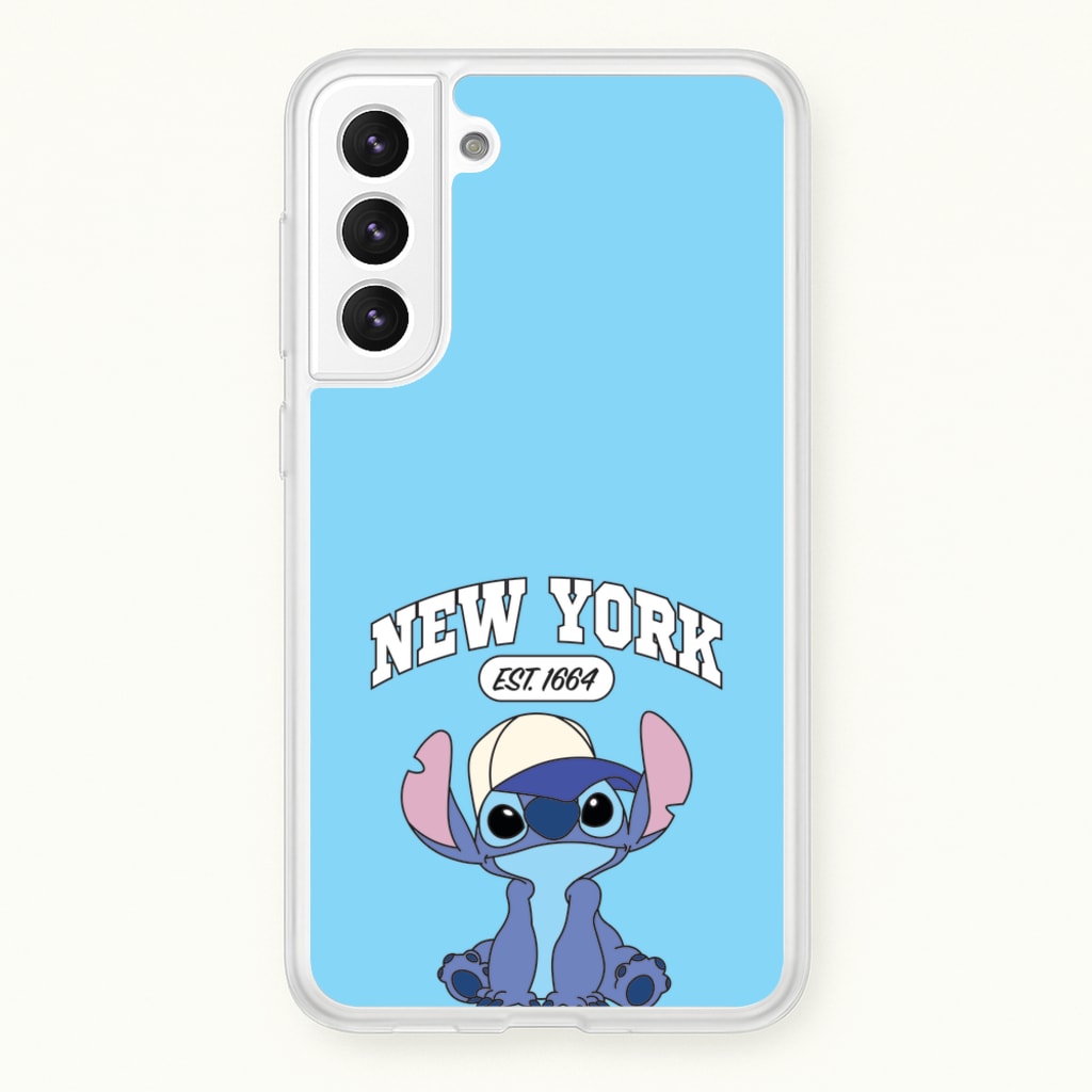 New York Blue Alien - Stitch Phone Case for Galaxy S21 Plus