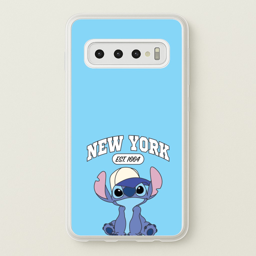 New York Blue Alien - Stitch Phone Case for Galaxy S10