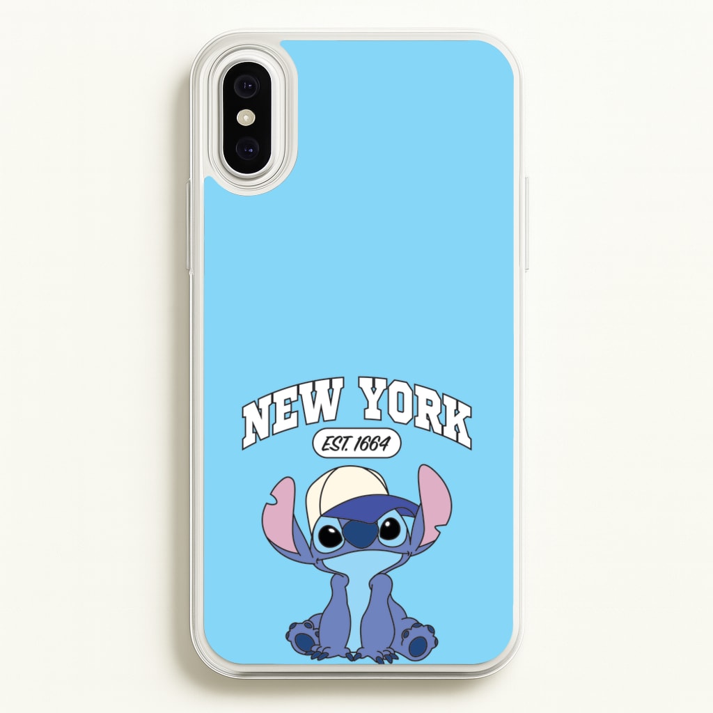 New York Blue Alien - Stitch Phone Case for iPhone XS Max