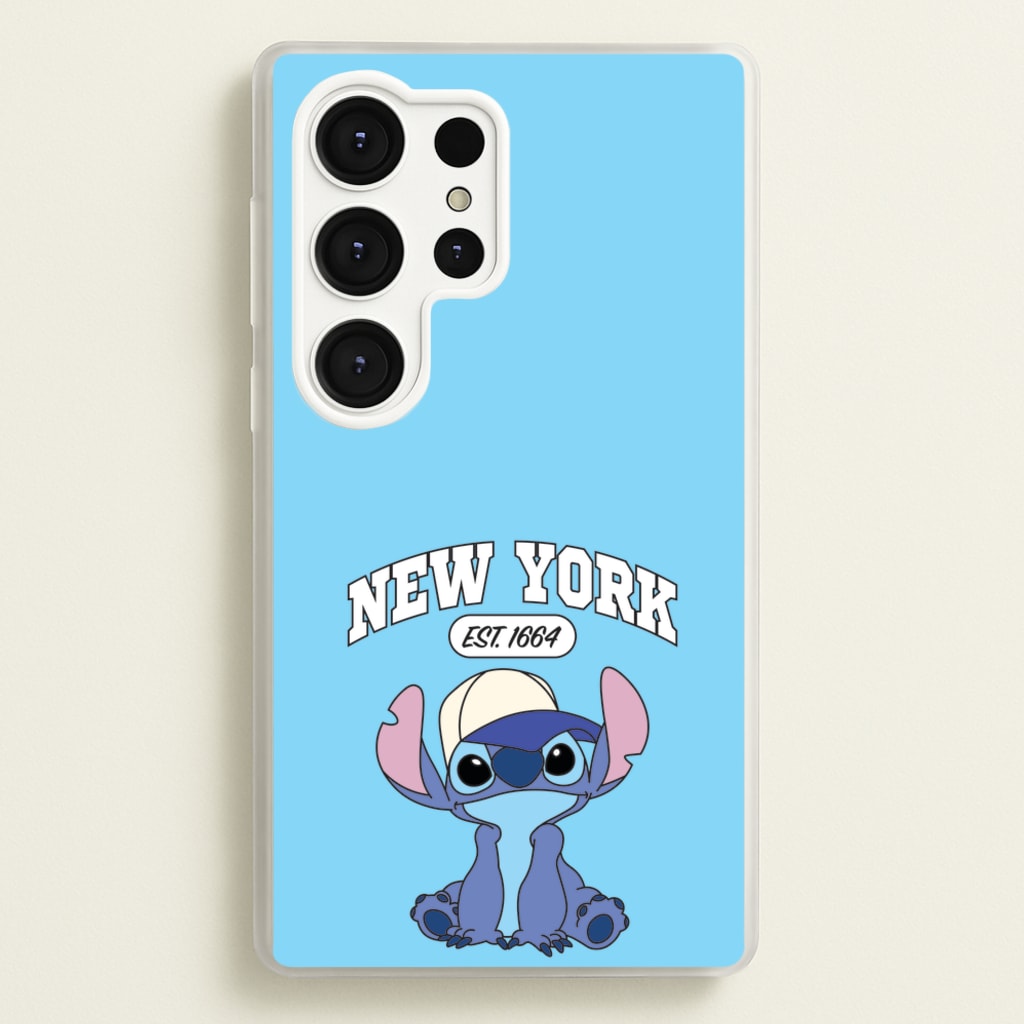 New York Blue Alien - Stitch Phone Case for Galaxy S25 Ultra