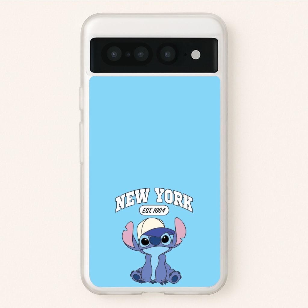 New York Blue Alien - Stitch Phone Case for Google Pixel 7 Pro