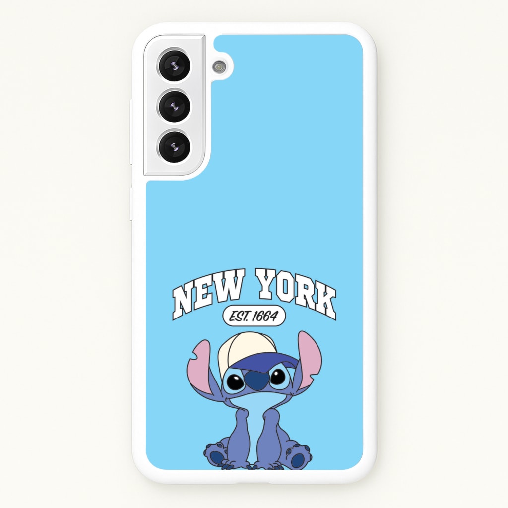 New York Blue Alien - Stitch Phone Case for Galaxy S22 Plus