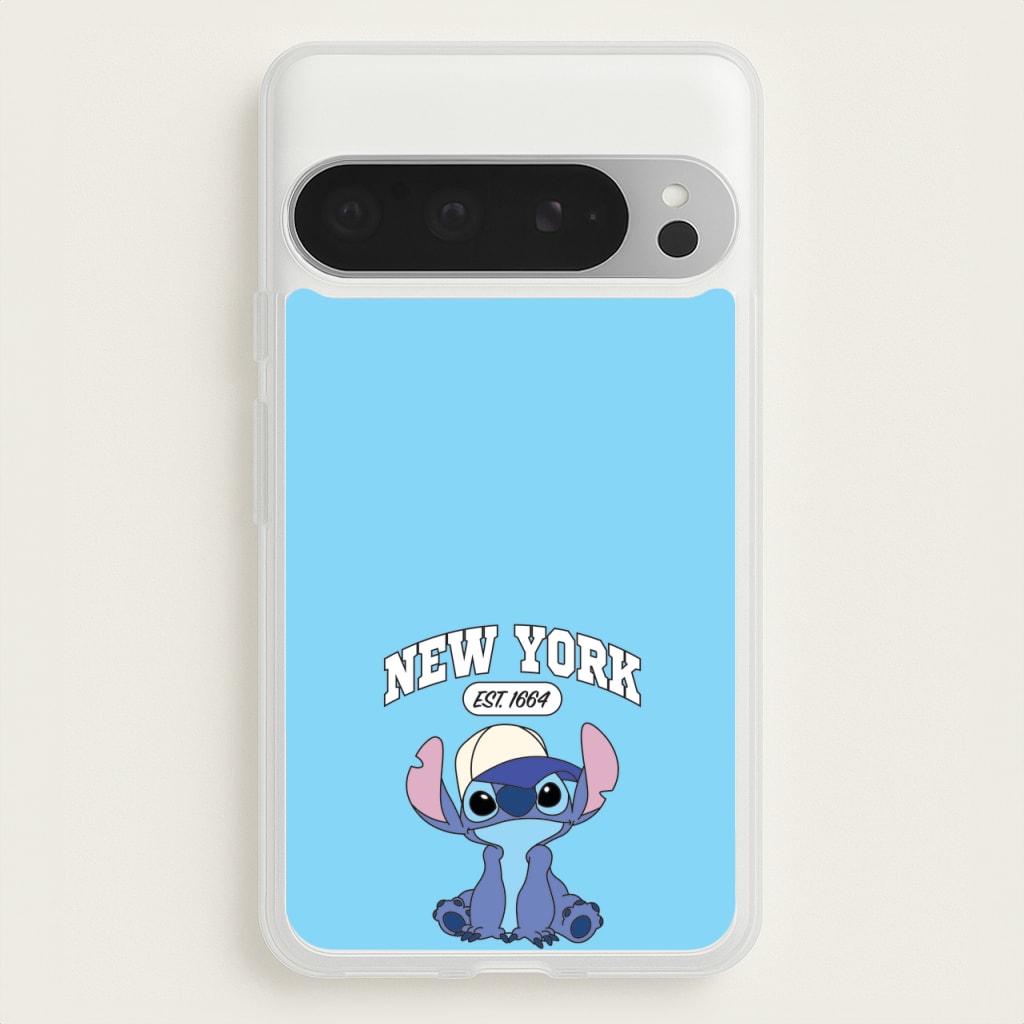 New York Blue Alien - Stitch Phone Case for Google Pixel 9 Pro XL