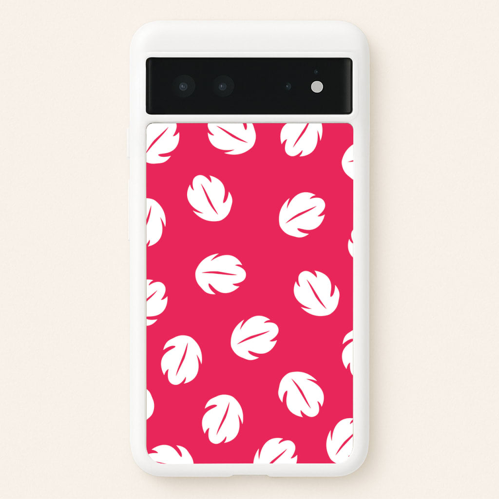 Red And White Cartoon Leaves Pattern - Stitch Phone Case for Google Pixel 6