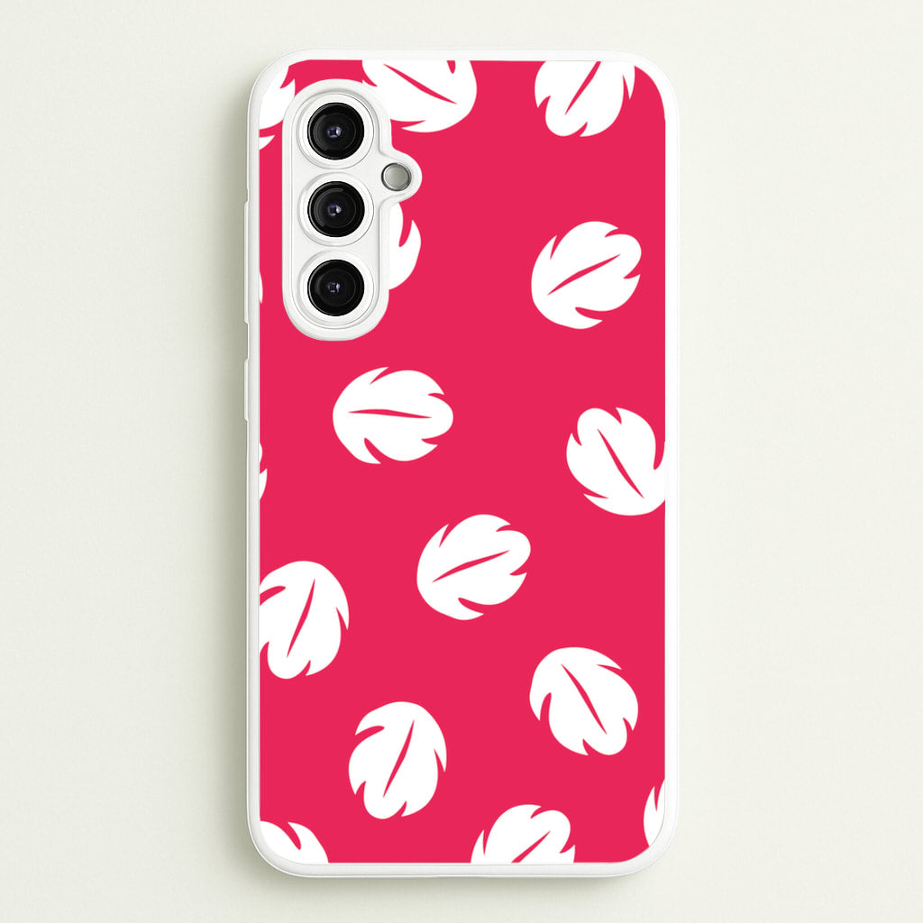 Red And White Cartoon Leaves Pattern - Stitch Phone Case for Galaxy A14