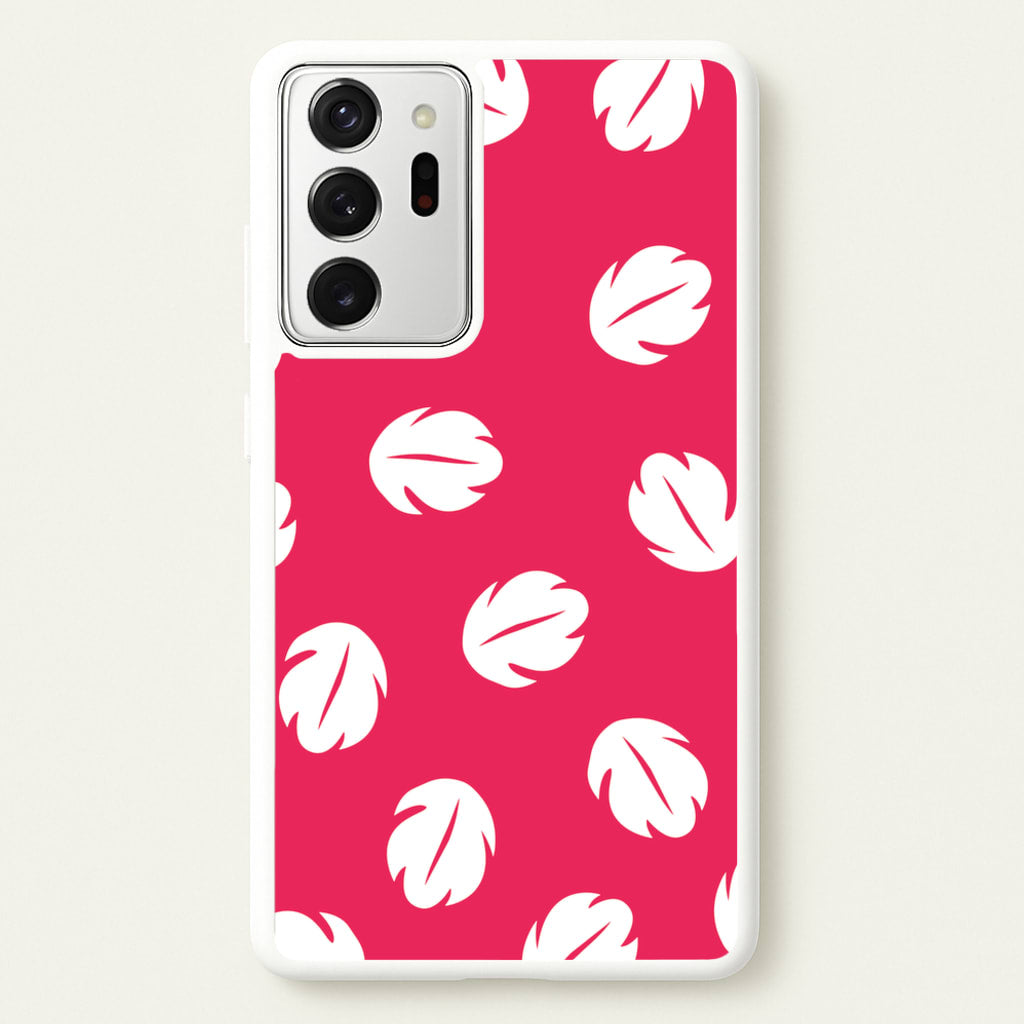 Red And White Cartoon Leaves Pattern - Stitch Phone Case for Galaxy Note 20 Ultra