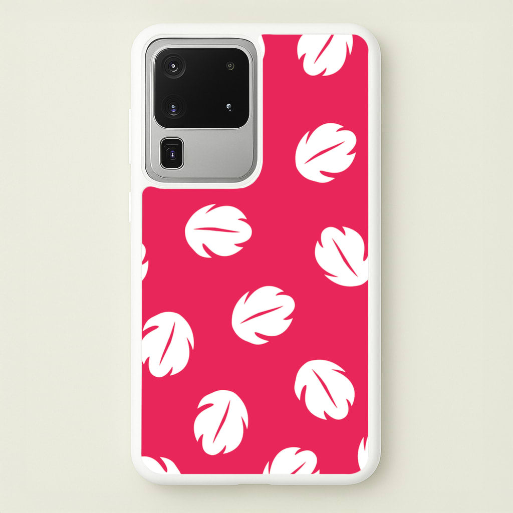 Red And White Cartoon Leaves Pattern - Stitch Phone Case for Galaxy S20 Ultra
