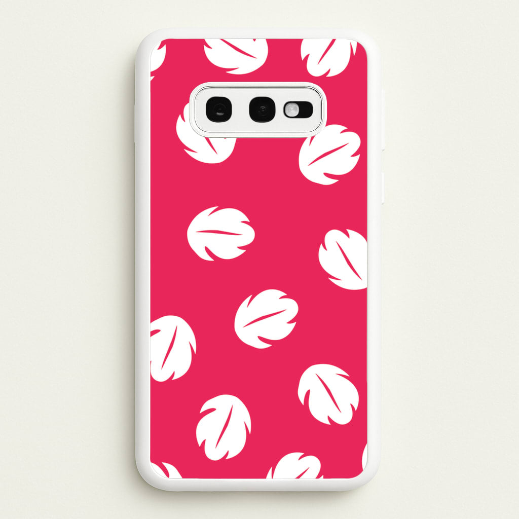 Red And White Cartoon Leaves Pattern - Stitch Phone Case for Galaxy S10e