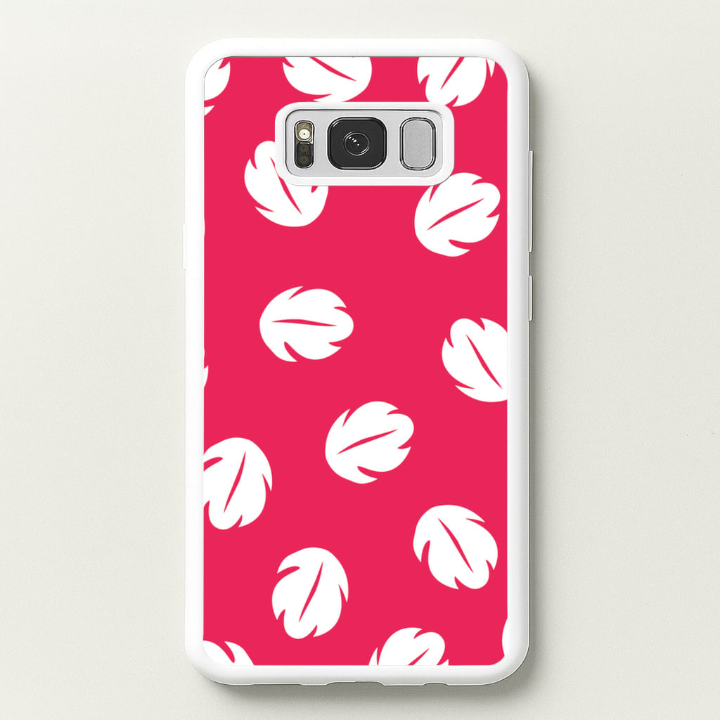 Red And White Cartoon Leaves Pattern - Stitch Phone Case for Galaxy S8