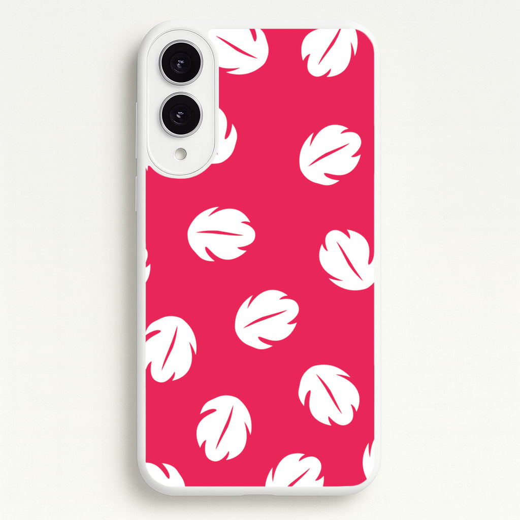 Red And White Cartoon Leaves Pattern - Stitch Phone Case for Galaxy S25 Edge