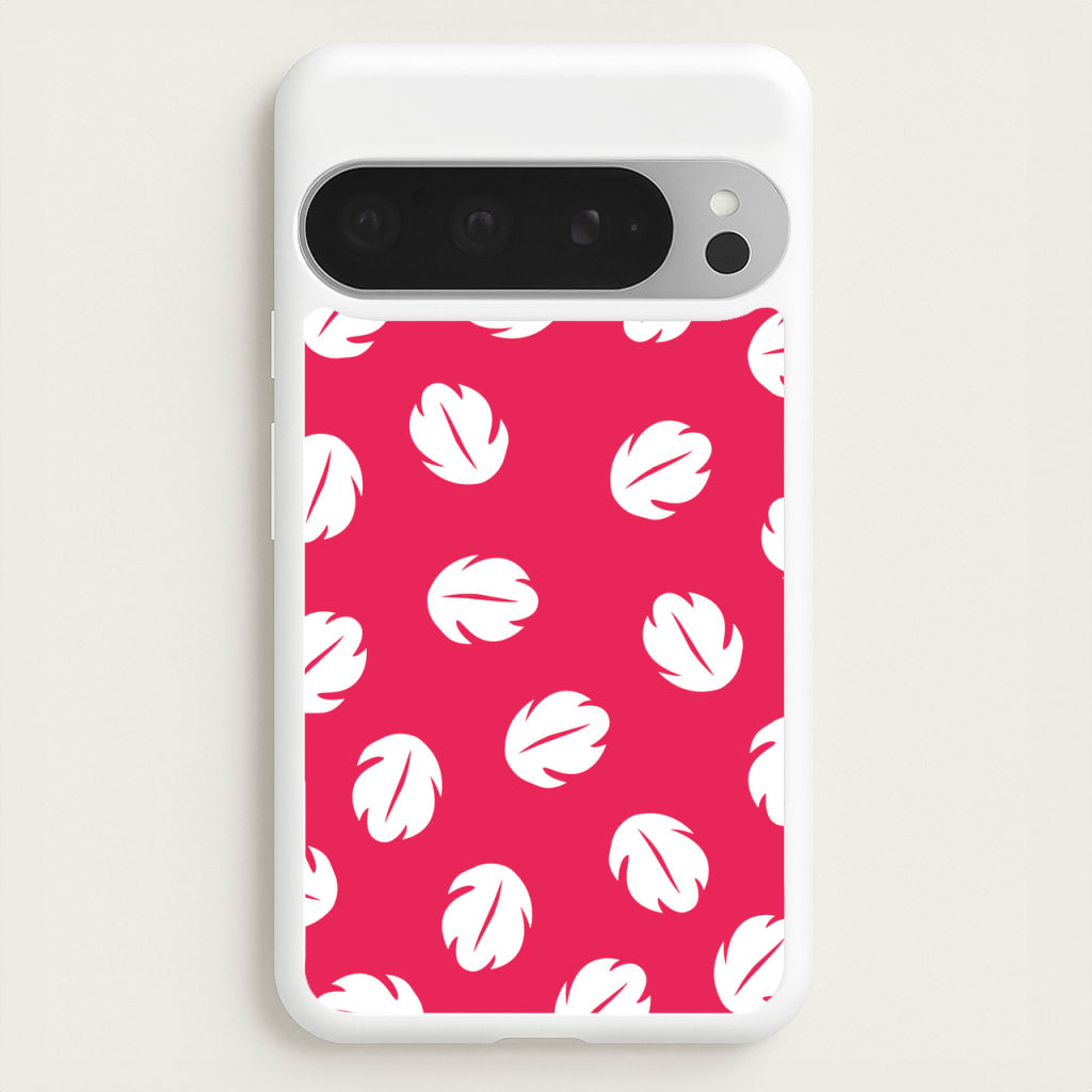 Red And White Cartoon Leaves Pattern - Stitch Phone Case for Google Pixel 9 Pro XL