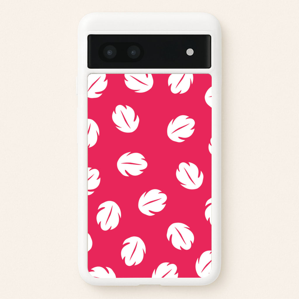 Red And White Cartoon Leaves Pattern - Stitch Phone Case for Google Pixel 6a