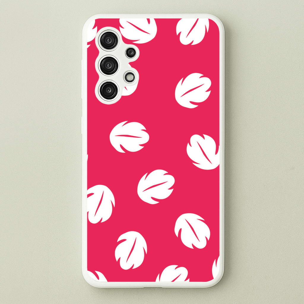 Red And White Cartoon Leaves Pattern - Stitch Phone Case for Galaxy A13