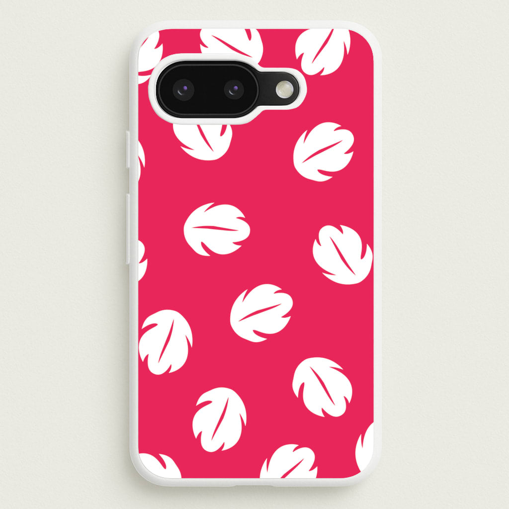 Red And White Cartoon Leaves Pattern - Stitch Phone Case for Google Pixel 9a