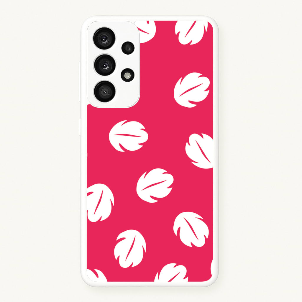 Red And White Cartoon Leaves Pattern - Stitch Phone Case for Galaxy A53