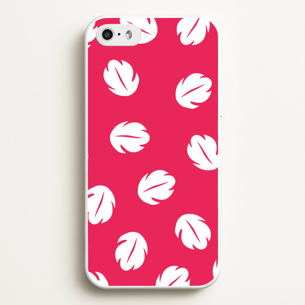 Red And White Cartoon Leaves Pattern - Stitch Phone Case for iPhone 5 / 5s / SE 2016