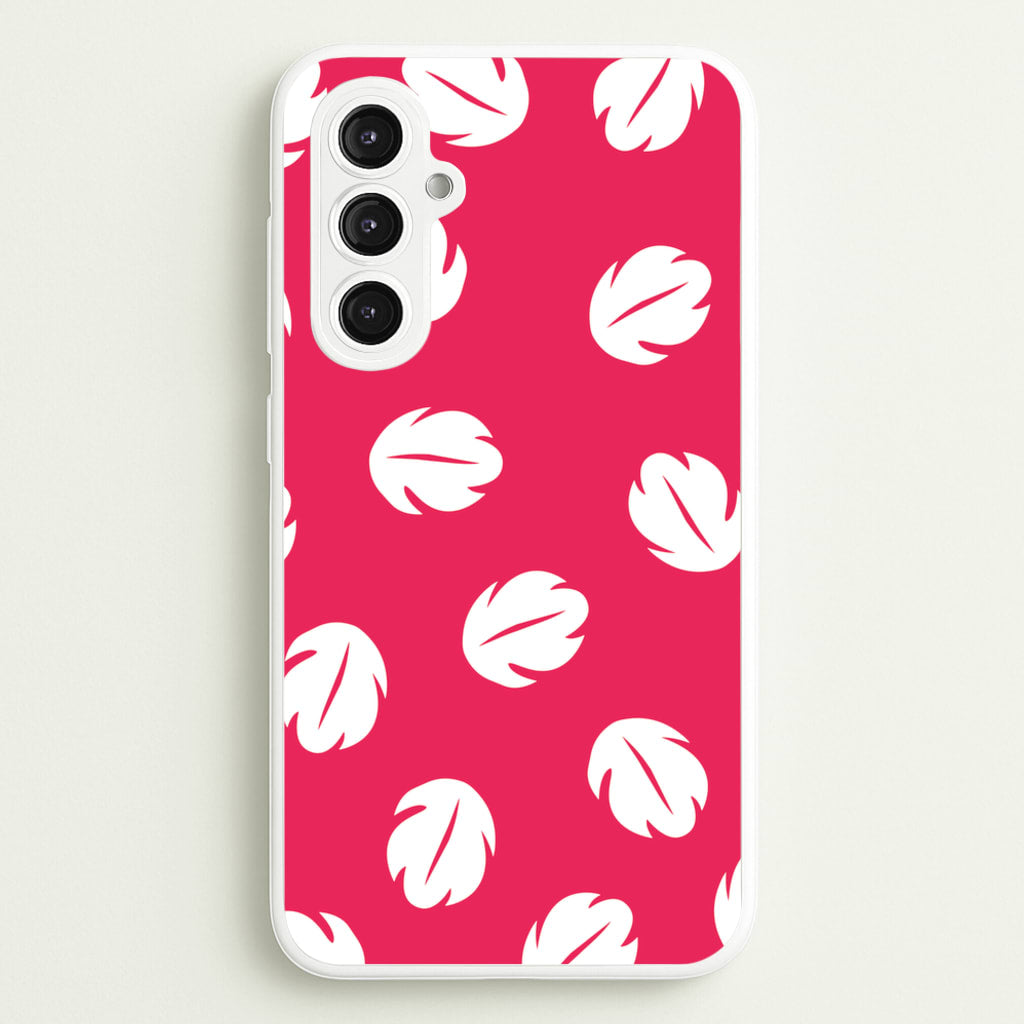 Red And White Cartoon Leaves Pattern - Stitch Phone Case for Galaxy S23FE