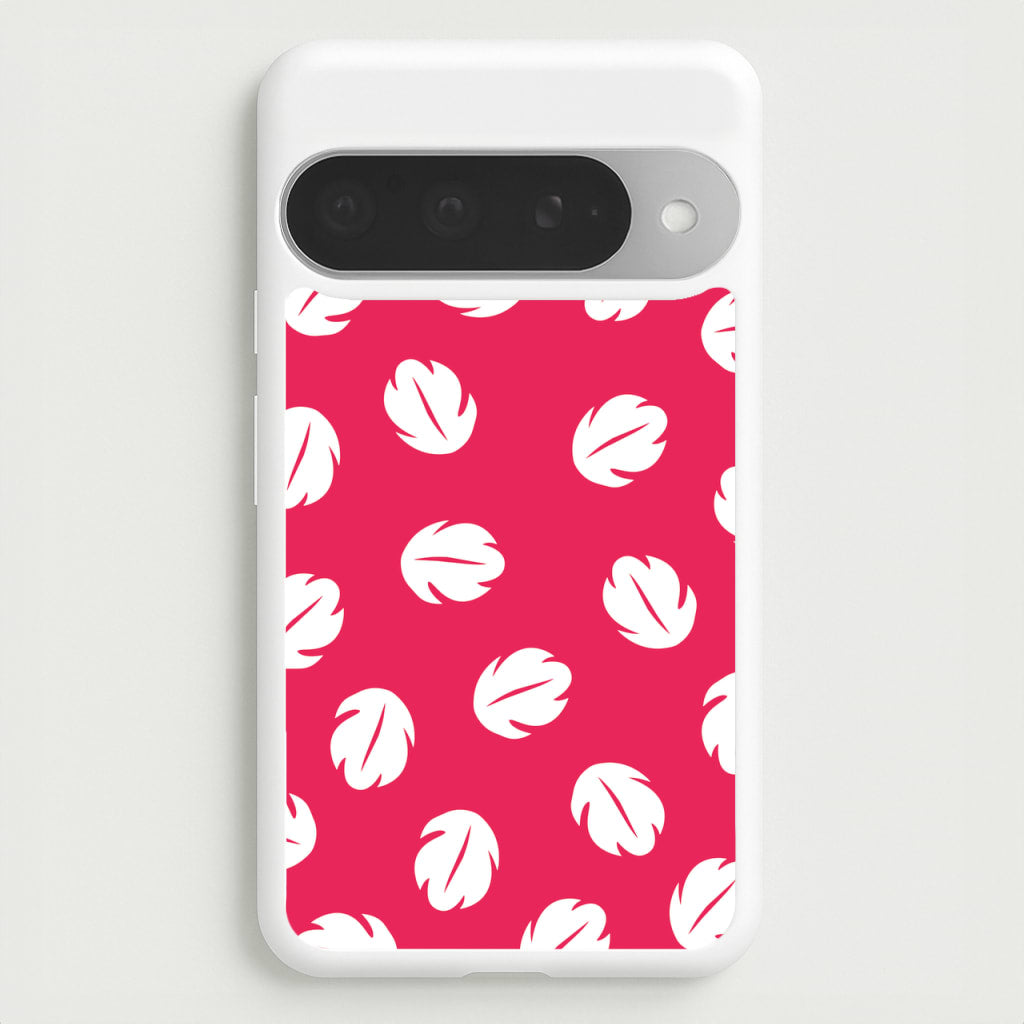 Red And White Cartoon Leaves Pattern Phone Case for Google Pixel 10 Pro XL