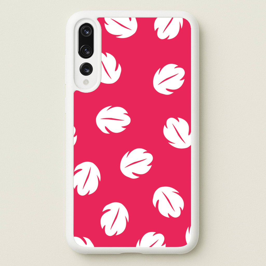 Red And White Cartoon Leaves Pattern - Stitch Phone Case for Huawei P20 Pro
