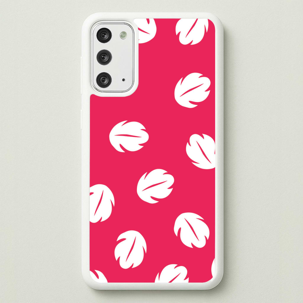 Red And White Cartoon Leaves Pattern - Stitch Phone Case for Galaxy Note 20