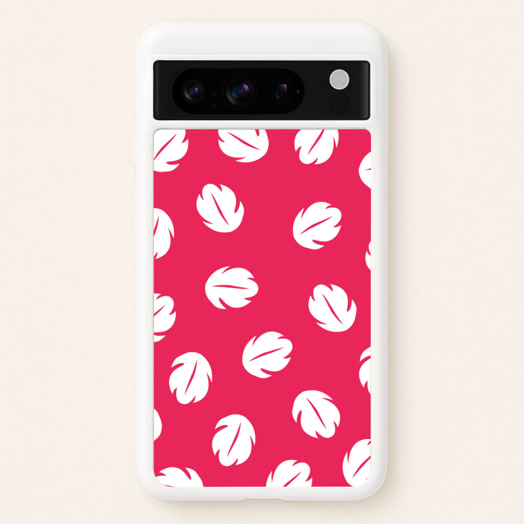 Red And White Cartoon Leaves Pattern - Stitch Phone Case for Google Pixel 8 Pro