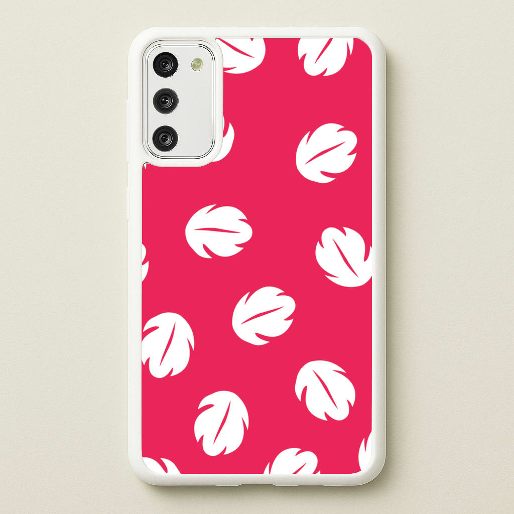 Red And White Cartoon Leaves Pattern - Stitch Phone Case for Galaxy A41