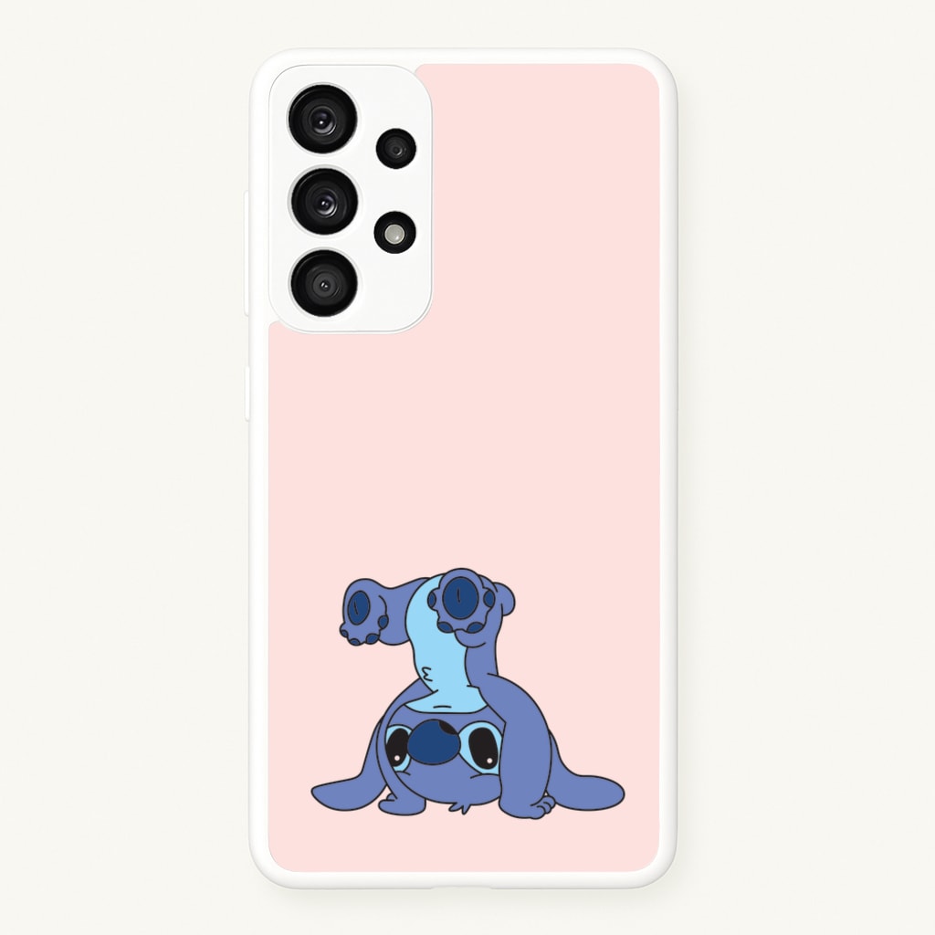 Cute Blue Alien Handstand - Stitch Phone Case for Galaxy A53