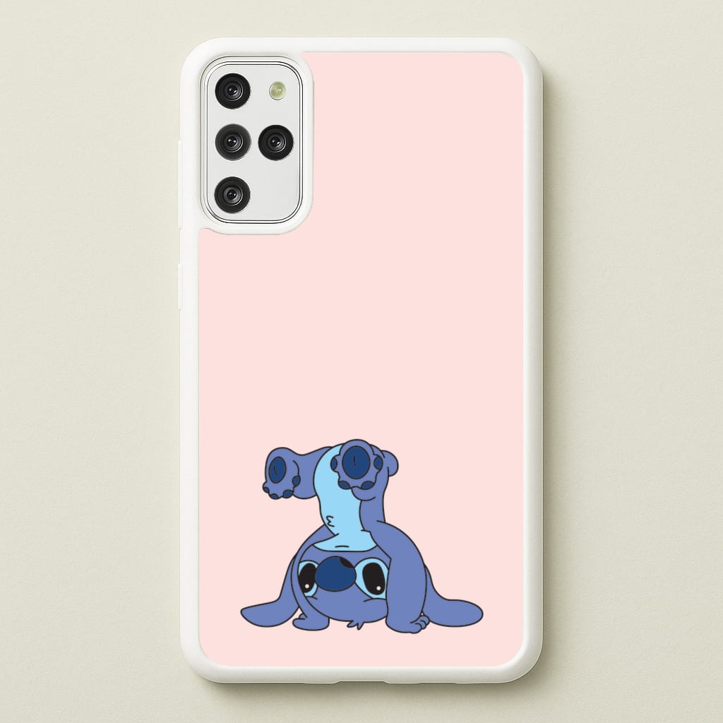 Cute Blue Alien Handstand - Stitch Phone Case for Galaxy S20 Plus