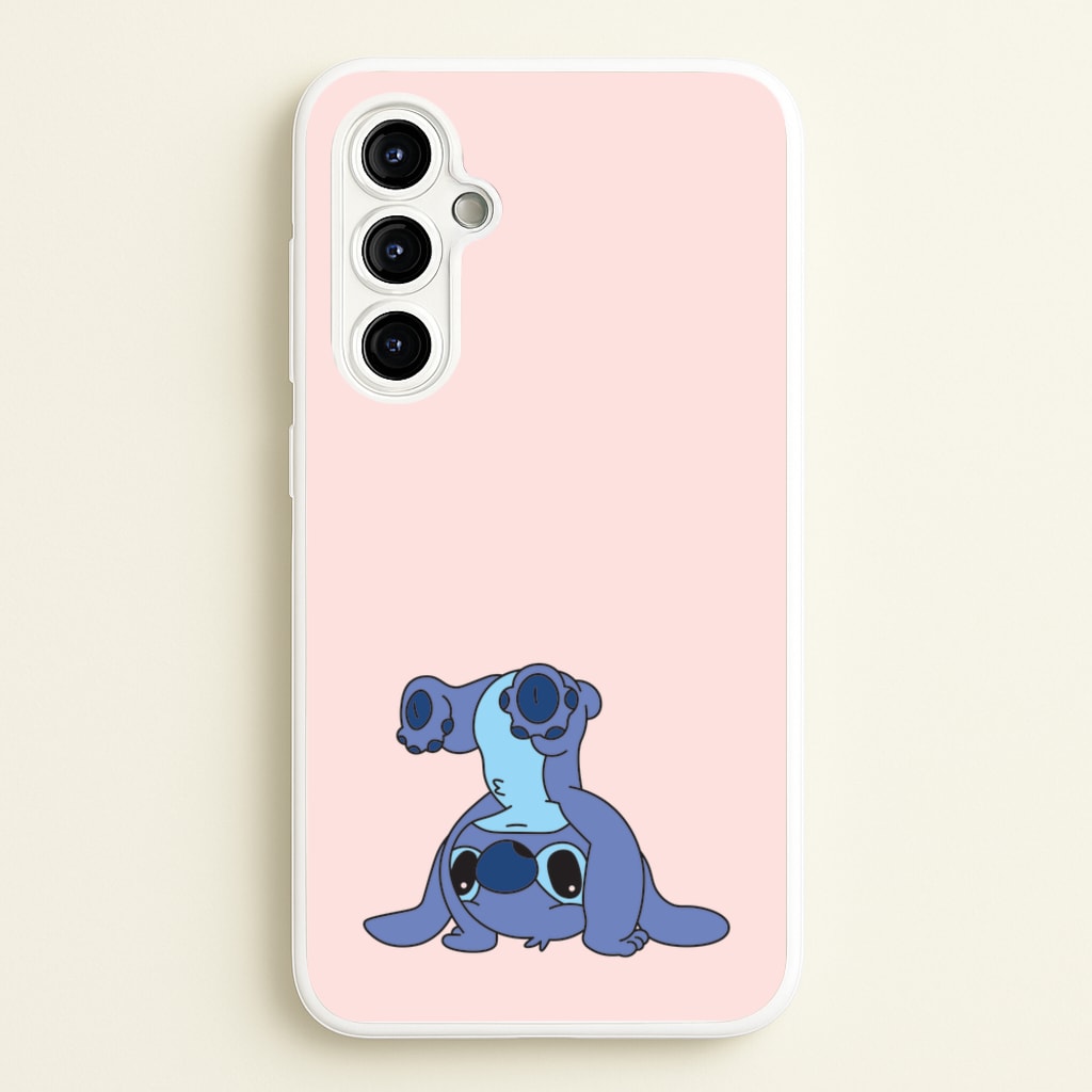 Cute Blue Alien Handstand - Stitch Phone Case for Galaxy A54
