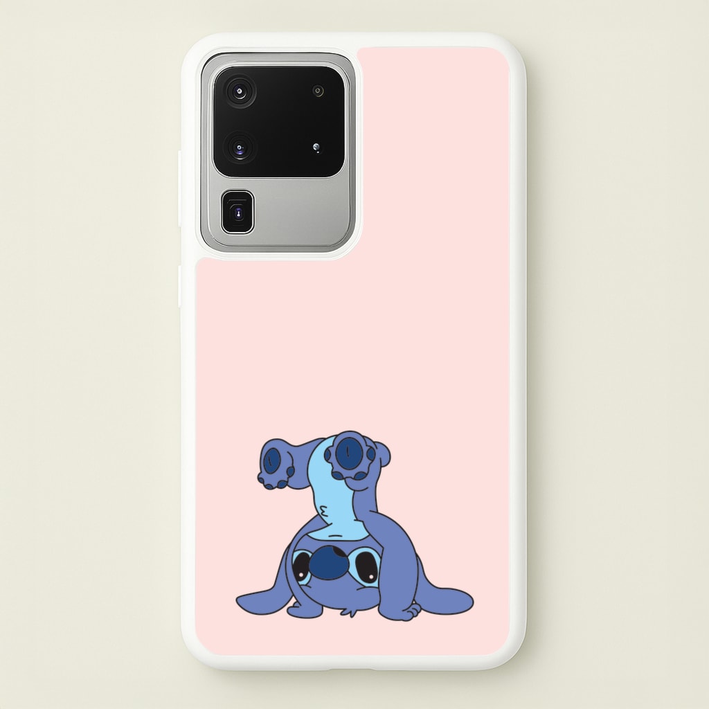 Cute Blue Alien Handstand - Stitch Phone Case for Galaxy S20 Ultra