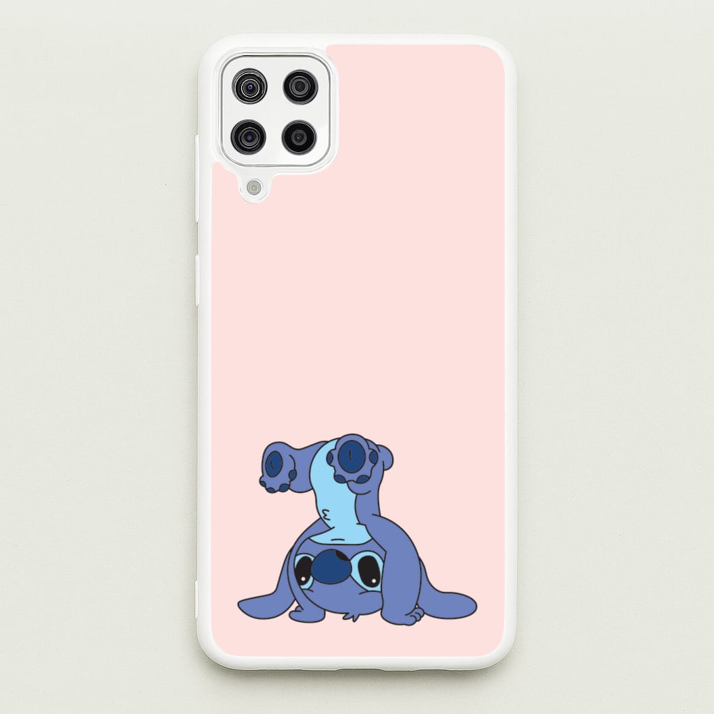 Cute Blue Alien Handstand - Stitch Phone Case for Galaxy A12