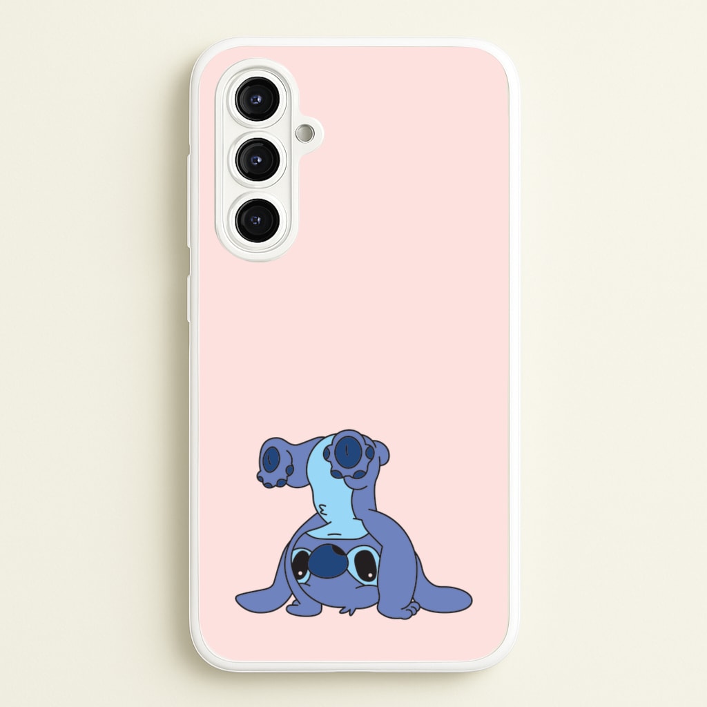 Cute Blue Alien Handstand - Stitch Phone Case for Galaxy A16