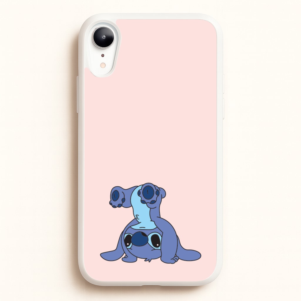 Cute Blue Alien Handstand - Stitch Phone Case for iPhone XR