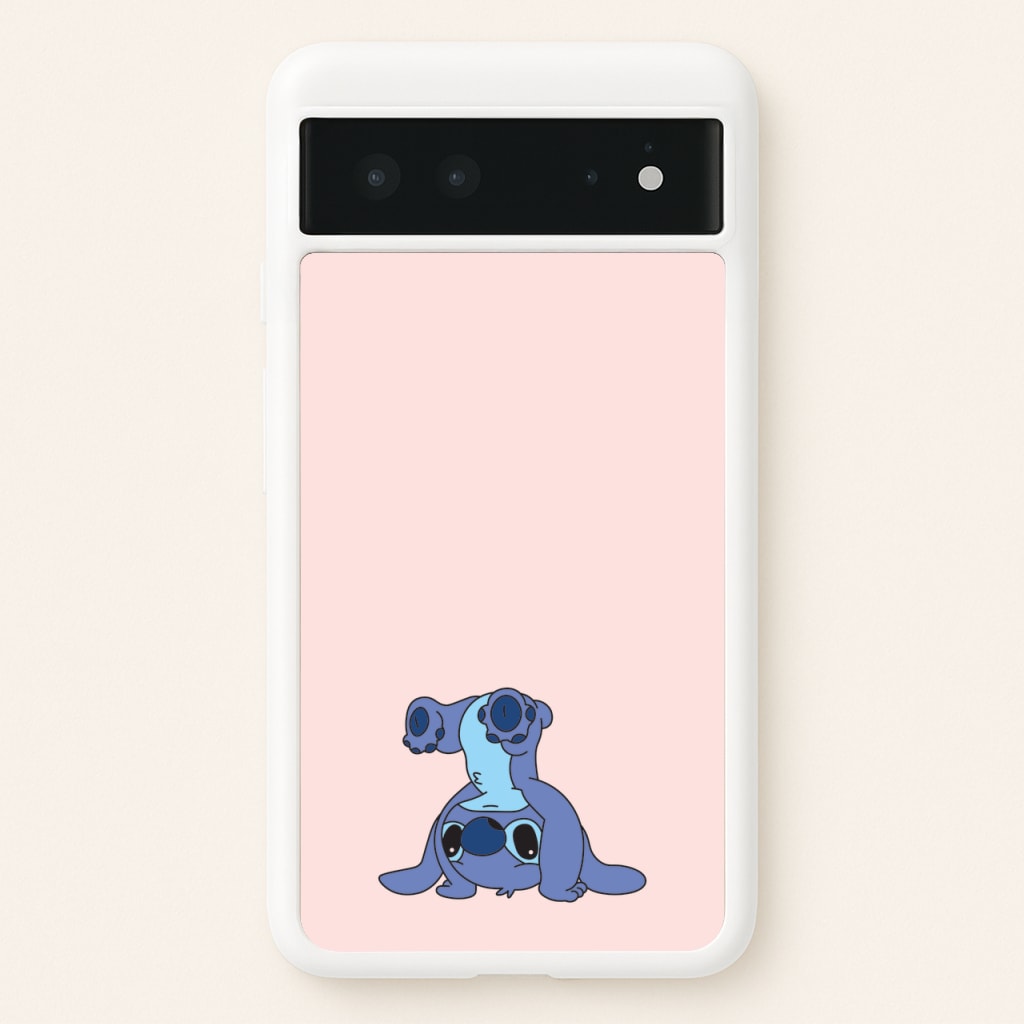 Cute Blue Alien Handstand - Stitch Phone Case for Google Pixel 6