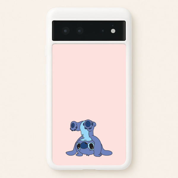 Cute Blue Alien Handstand - Stitch Phone Case for Google Pixel 6