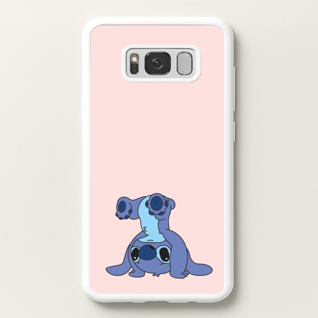 Cute Blue Alien Handstand - Stitch Phone Case for Galaxy S8