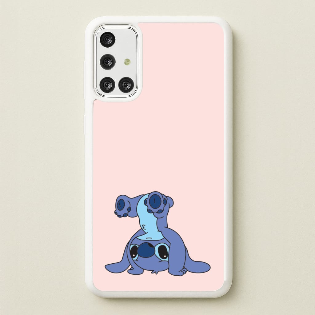 Cute Blue Alien Handstand - Stitch Phone Case for Galaxy A71