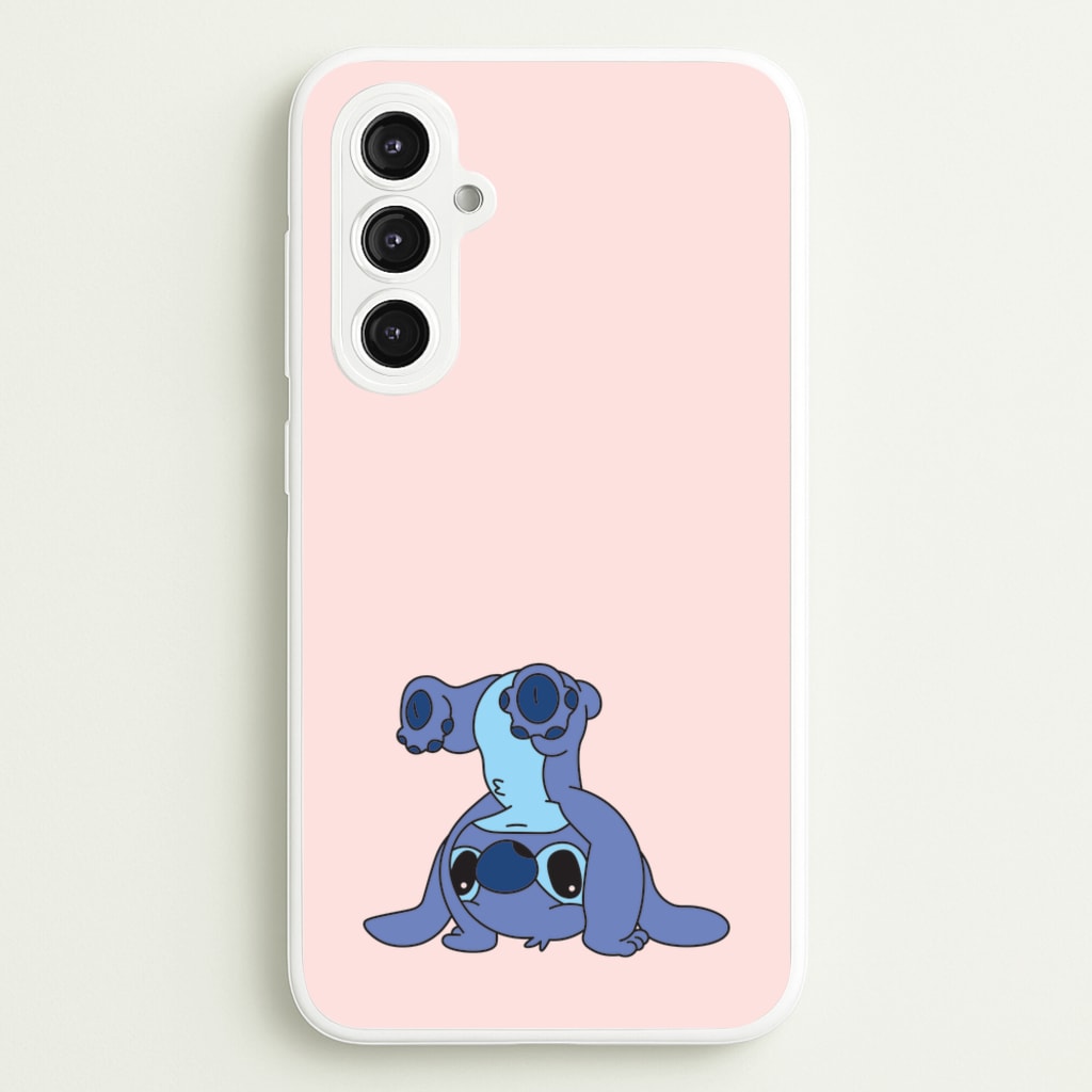 Cute Blue Alien Handstand - Stitch Phone Case for Galaxy S23FE